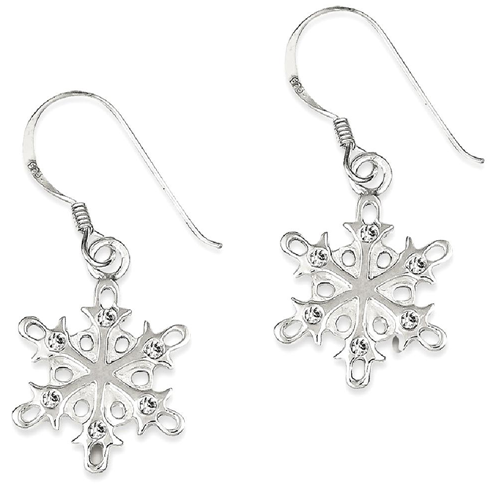 IceCarats 925 Sterling Silver Cubic Zirconia Cz Snowflake Drop Dangle Chandelier Earrings Holiday