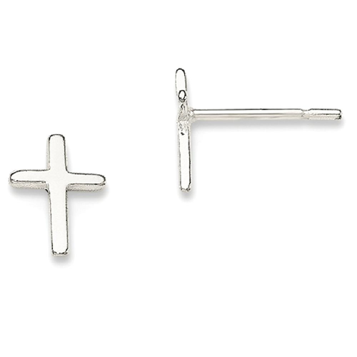 IceCarats 925 Sterling Silver Cross Religious Mini Post Stud Earrings