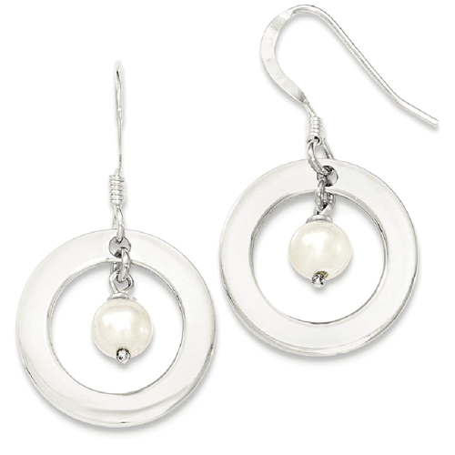 IceCarats 925 Sterling Silver White Freshwater Cultured Pearl Drop Dangle Chandelier Earrings