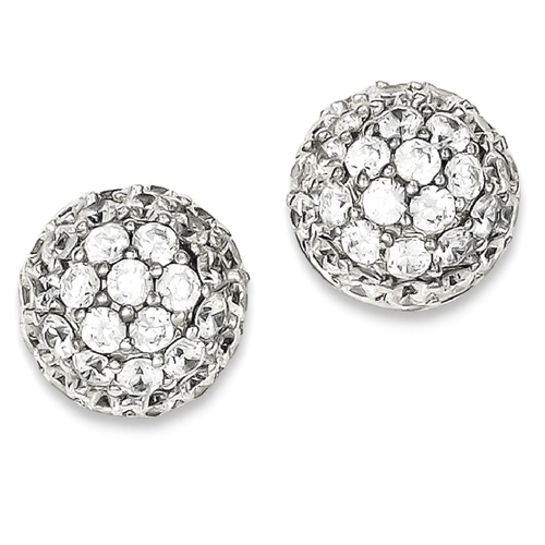 IceCarats 925 Sterling Silver Cubic Zirconia Cz Ball Post Stud Button Earrings