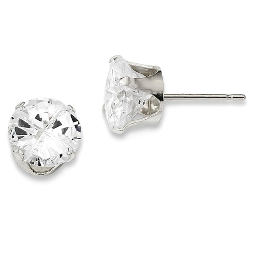 IceCarats 925 Sterling Silver 8mm Round 4 Prong Cubic Zirconia Cz Stud Ball Button Earrings Square