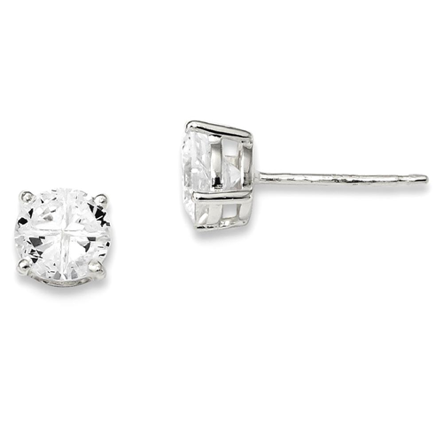 IceCarats 925 Sterling Silver 6mm Round Basket Set Cubic Zirconia Cz Stud Ball Button Earrings Square
