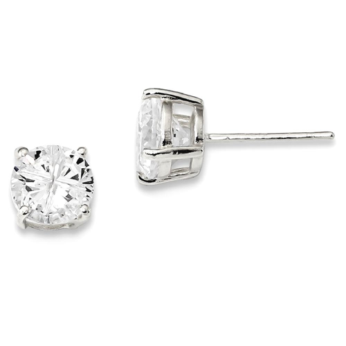 IceCarats 925 Sterling Silver 7mm Round Basket Set Cubic Zirconia Cz Stud Ball Button Earrings Square