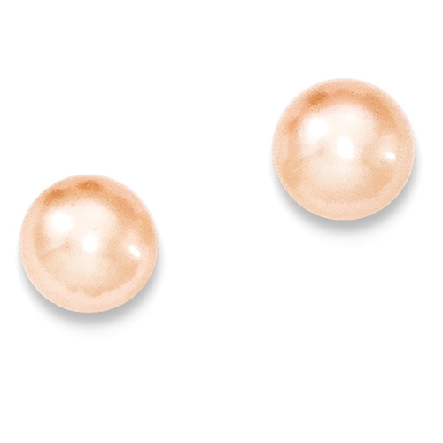 IceCarats 925 Sterling Silver 7mm Pink Freshwater Cultured Button Pearl Post Stud Ball Earrings