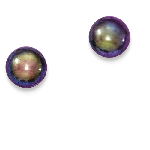 IceCarats 925 Sterling Silver 7mm Freshwater Cultured Button Pearl Black Post Stud Ball Earrings