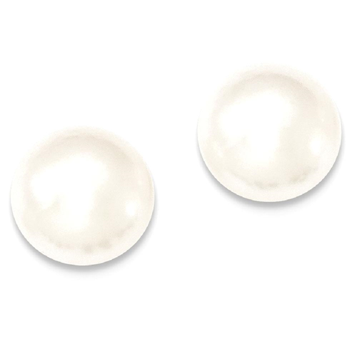 IceCarats 925 Sterling Silver 12mm White Freshwater Cultured Button Pearl Stud Ball Earrings