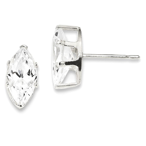 IceCarats 925 Sterling Silver 10x5 Marquise Stud Ball Button Earrings Cz Radiant
