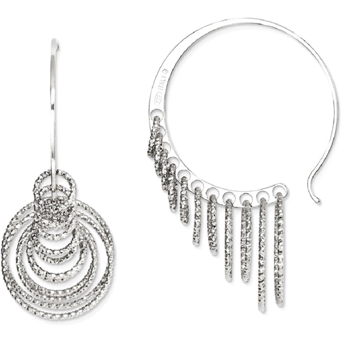 IceCarats 925 Sterling Silver Hoop Drop Dangle Chandelier Earrings Ear Hoops Set For Women