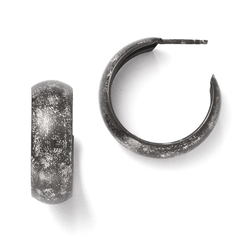IceCarats 925 Sterling Silver Ruthenium Plated Post Stud Hoop Earrings Ear Hoops Set For Women