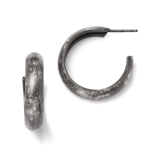 IceCarats 925 Sterling Silver Ruthenium Plated Post Stud Hoop Earrings Ear Hoops Set For Women