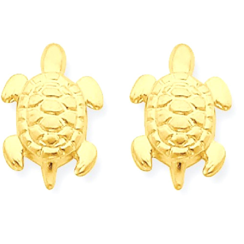 IceCarats 14k Yellow Gold Turtle Post Stud Earrings Animal Reptile