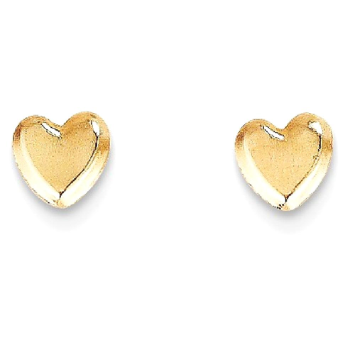 IceCarats 14k Yellow Gold Heart Post Stud Earrings Love
