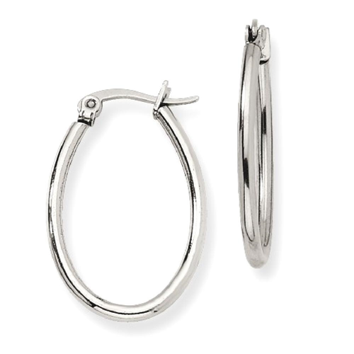 IceCarats Stainless Steel 18mm Diameter Oval Hoop Earrings Ear Hoops Set For Women