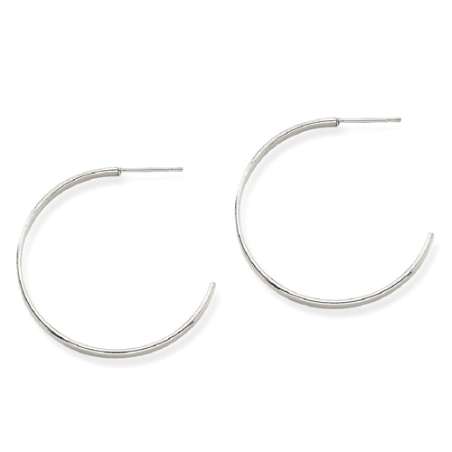 IceCarats Stainless Steel 33mm Diameter J Hoop Post Stud Earrings Ear Hoops Set For Women