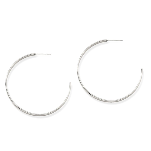 IceCarats Stainless Steel 44mm Diameter J Hoop Post Stud Earrings Ear Hoops Set For Women