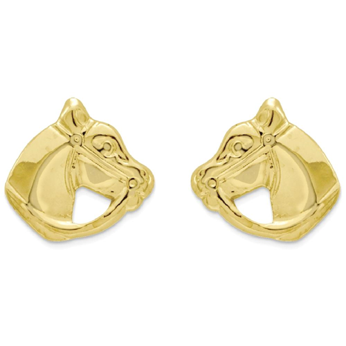 IceCarats 14k Yellow Gold Horse Head Post Stud Earrings Animal