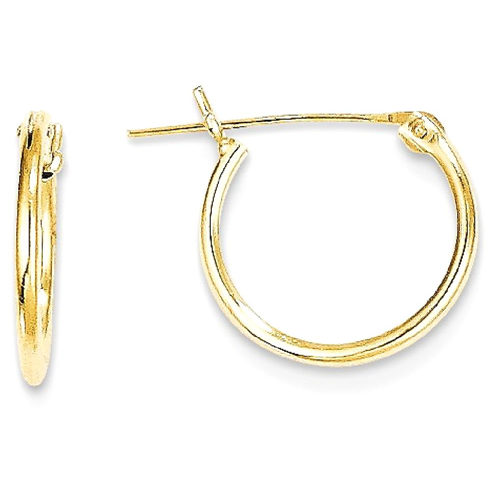 IceCarats 14k Yellow Gold 1.25mm Half Hoop Earrings Ear Hoops Set For Women