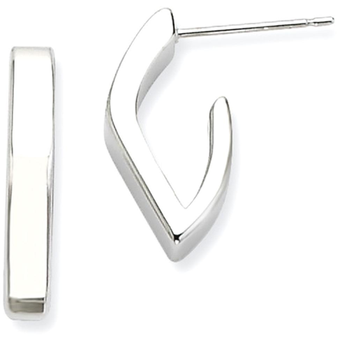 IceCarats Stainless Steel J Post Stud Hoop Earrings Ear Hoops Set For Women