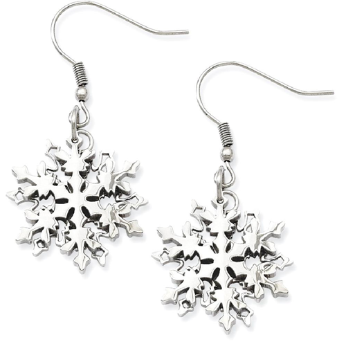 IceCarats Stainless Steel Snowflake Drop Dangle Chandelier Earrings Holiday
