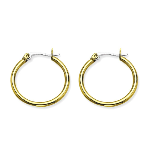 IceCarats Stainless Steel Gold Plated 26mm Hoop Earrings Ear Hoops Set For Women