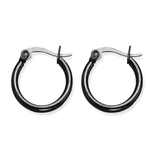 IceCarats Stainless Steel Black Plated 19mm Hoop Earrings Ear Hoops Set For Women