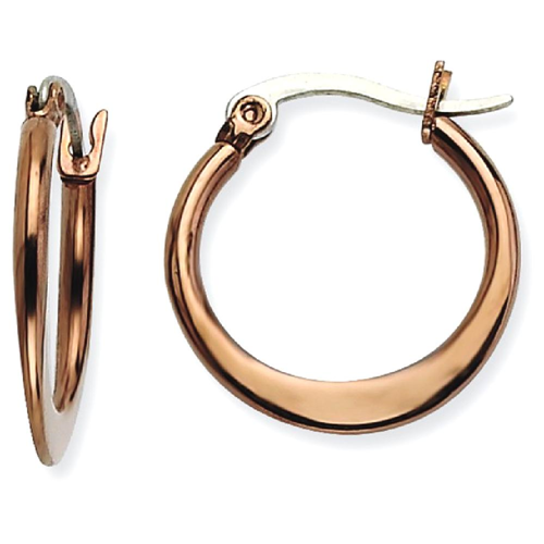 IceCarats Stainless Steel Brown Plated 19mm Hoop Earrings Ear Hoops Set For Women