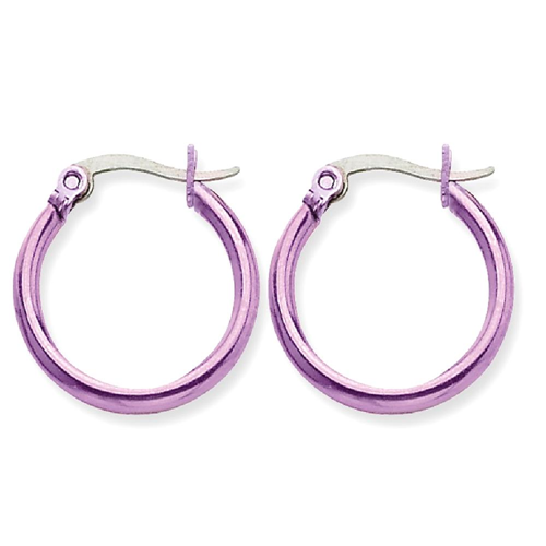 IceCarats Stainless Steel Pink Plated 19mm Hoop Earrings Ear Hoops Set For Women
