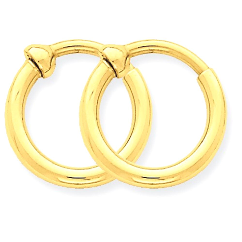 IceCarats 14k Yellow Gold Non Pierced Clip On Hoop Earrings Ear Hoops Set For Women