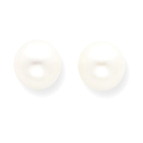 IceCarats 14k Yellow Gold 6mm White Round Freshwater Cultured Pearl Stud Ball Button Earrings