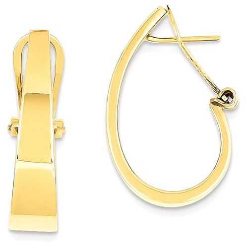 IceCarats 14k Yellow Gold J Hoop Click In Back Post Stud Earrings Drop Dangle