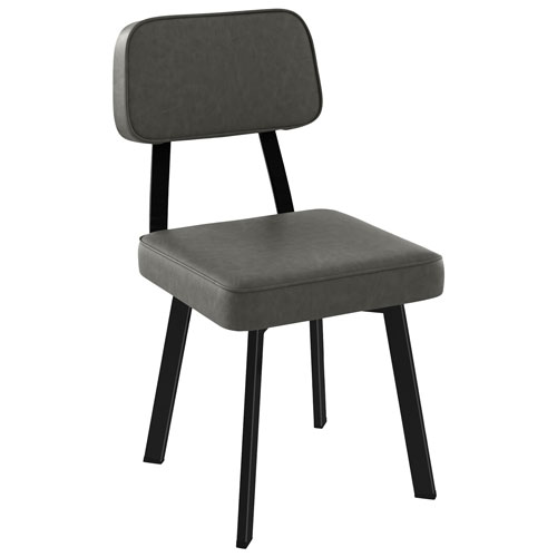 Clarkson Modern Polyurethane Dining Chair - Medium Grey/Black