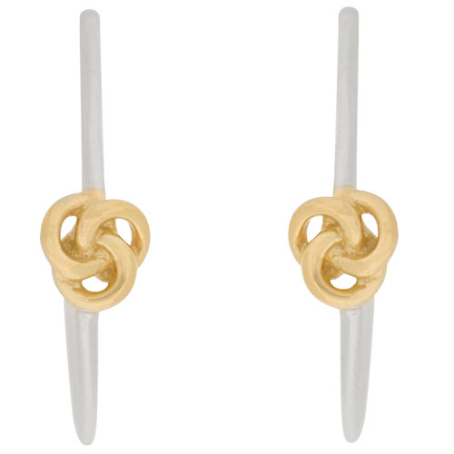 Love Knot Classic Hoop Earrings in 14K Two-Toned Gold Plated Sterling Silver