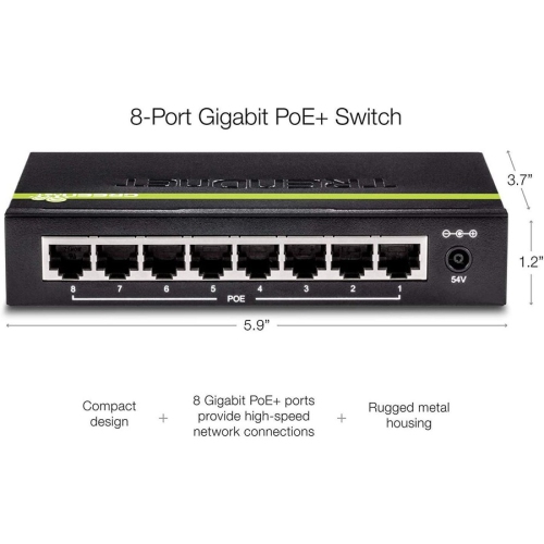 TRENDnet TPE-TG82g 8-Port Gigabit PoE+ Switch