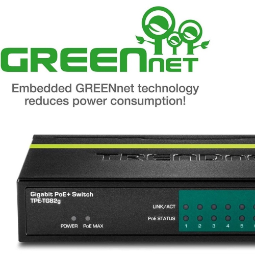 TRENDnet TPE-TG82g 8-Port Gigabit PoE+ Switch