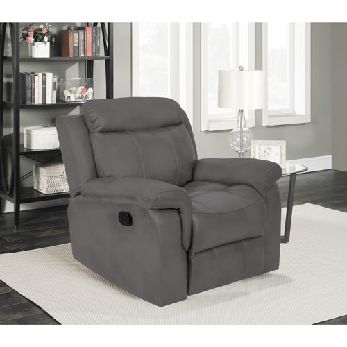 Relax A Lounger Whitmore Contemporary Faux Leather Recliner Chair - Grey