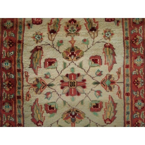 Ahmedani Excellent Flowers Medallion Hand Knotted Rug Wool Silk Carpet Pair 2.0' x 3.3', 2.1' x 3.2' Area Rug - Ivory