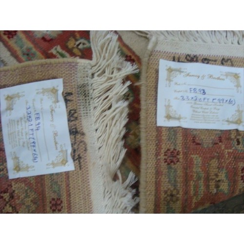 Ahmedani Excellent Flowers Medallion Hand Knotted Rug Wool Silk Carpet Pair 2.0' x 3.3', 2.1' x 3.2' Area Rug - Ivory