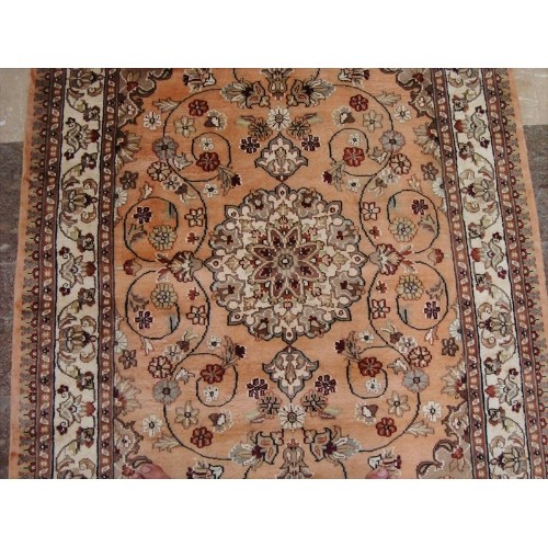Ahmedani Awesome Floral Medallion Hand Knotted Oriental Wool Silk Carpet 6.0' x 4.1' Area Rug - Multi-Colour