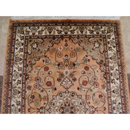 Ahmedani Awesome Floral Medallion Hand Knotted Oriental Wool Silk Carpet 6.0' x 4.1' Area Rug - Multi-Colour