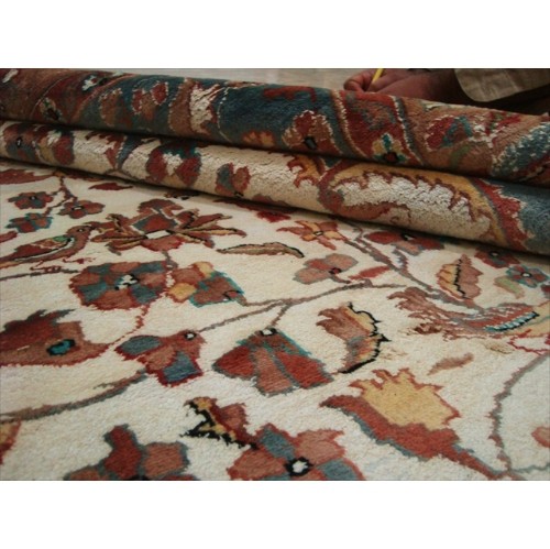 Exclusive Tree of Life Bird Jungle Hand Knotted Area Rug Wool Silk Carpet'