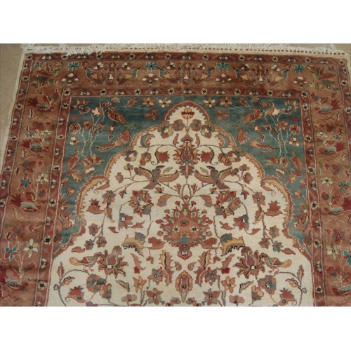 Exclusive Tree of Life Bird Jungle Hand Knotted Area Rug Wool Silk Carpet'