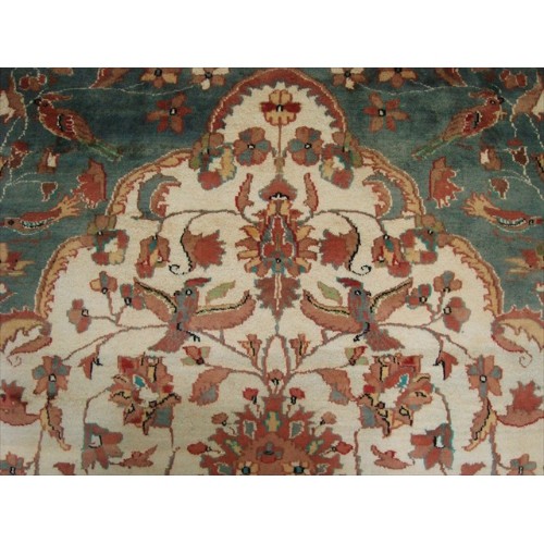 Exclusive Tree of Life Bird Jungle Hand Knotted Area Rug Wool Silk Carpet'