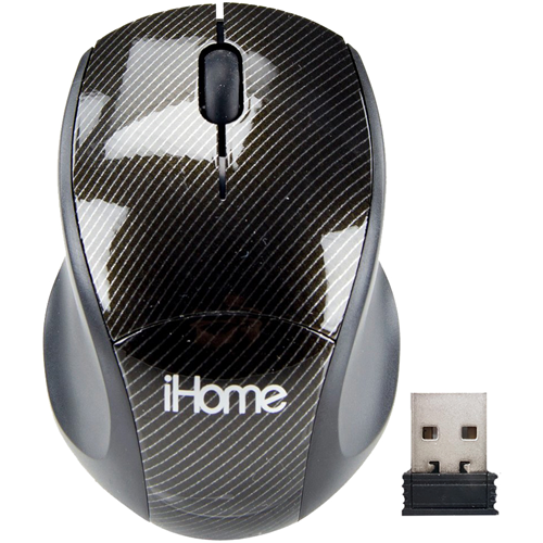 iHome Wireless Optical Notebook Mouse With Nano USB Receiver Black