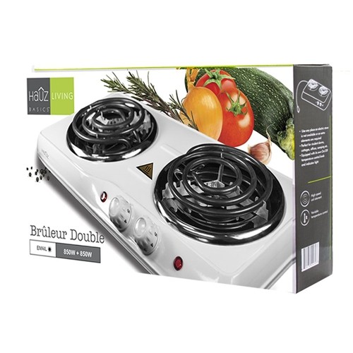 Hauz Portable Double Burner 2x 850 Watts White