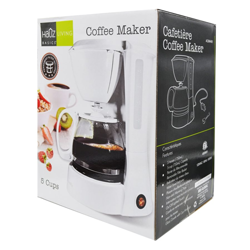 Hauz 5 Cups 750ml Coffee Maker White