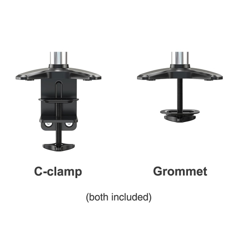 AMER Single Monitor Desk Mount w/ Clamp & Grommet Base | Heavy Duty Single Monitor Mount Holds VESA Screen up to 28"