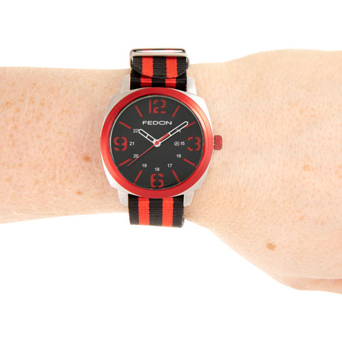 GIORGIO FEDON 1919 FDAF001 MEN'S ARMY NYLON WATCH RED & BLACK