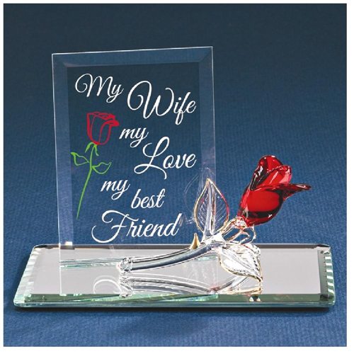 IceCarats My Wife Best Friends For Women Bestfriend Friendship Red Rose Glass Figurine Glas Baron Love