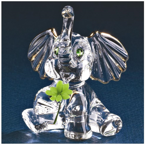 IceCarats Good Luck Elephant Glass Figurine Pet Animal Glas Baron
