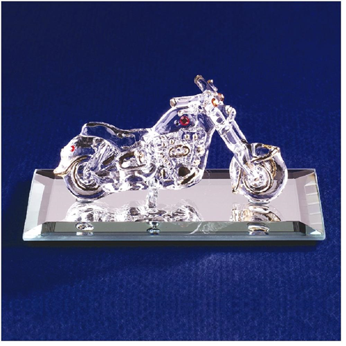 IceCarats Motorcycle Crystal Accents Glass Figurine Glas Baron Music